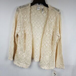 Emma James Cream Ivory Knit Lng Slv Cardigan NWT Womens Sz XL NWT